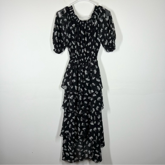 Maje Floral Off The Shoulder High Low Dress Size 38 or US Medium - Picture 2 of 12